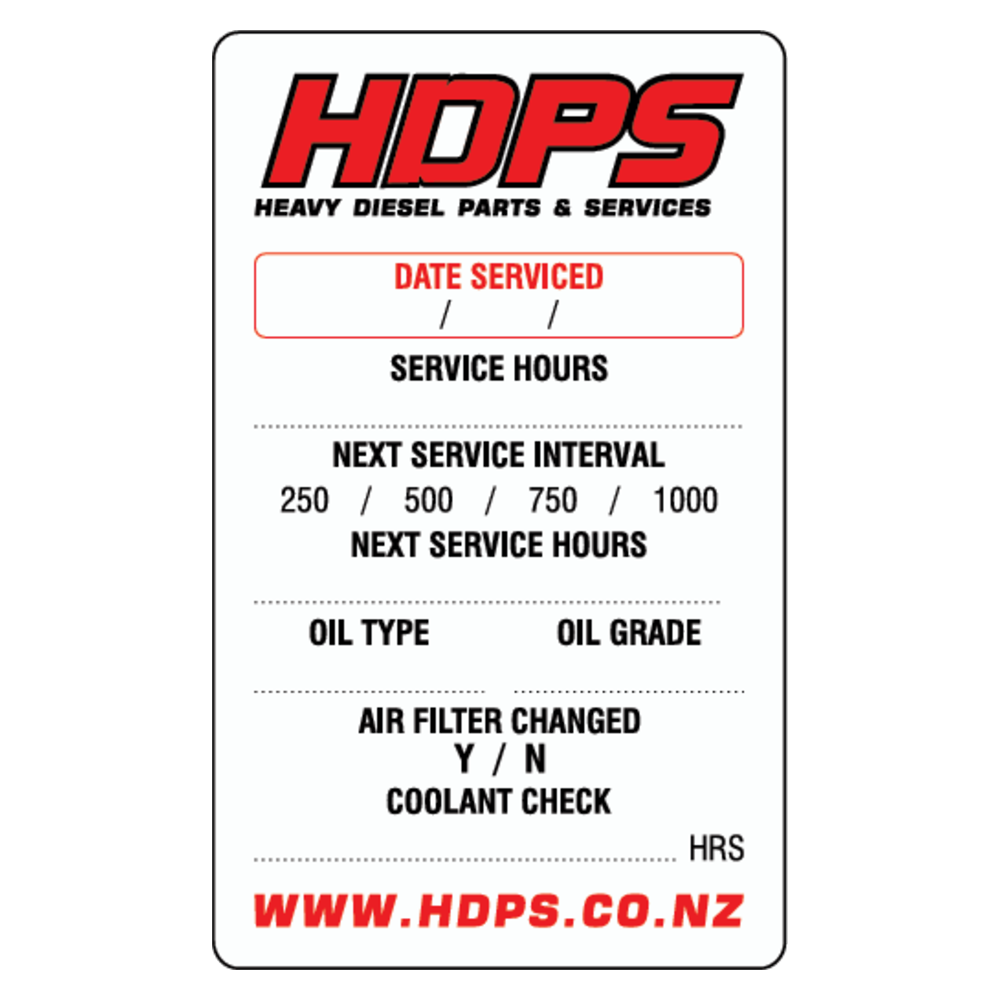 HDPS - Vinyl Service Label 55x90mm