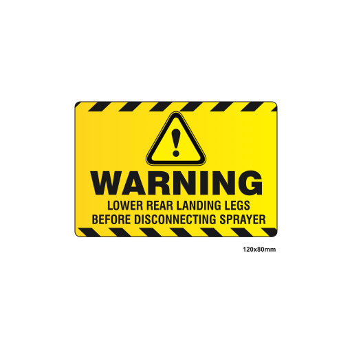TRS - Warning Sprayer Legs Vinyl 120x80mm