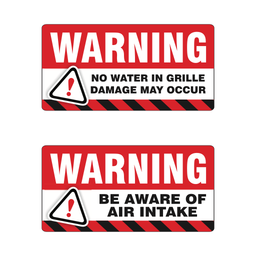 TRs - Warning Grille & Air Intake Vinyl Red 100x50mm