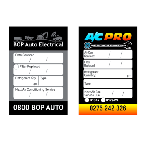 Air Conditioning Service Labels