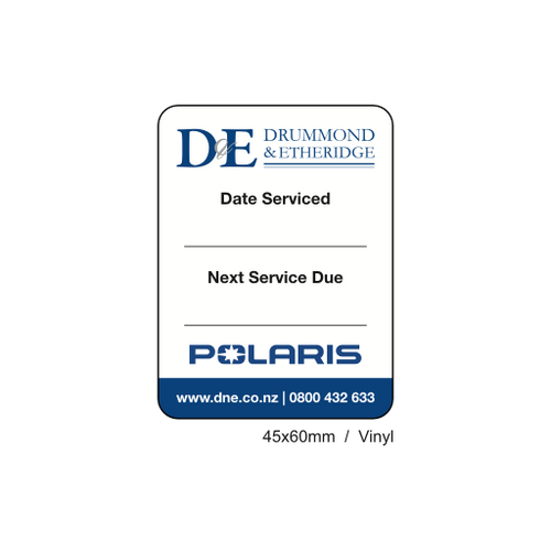 D&E - Polaris Service Labels Vinyl 45x60mm