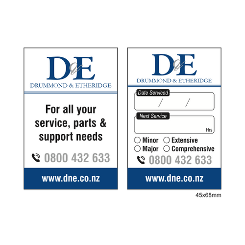 D&E - Tractor Service Labels 45x68mm