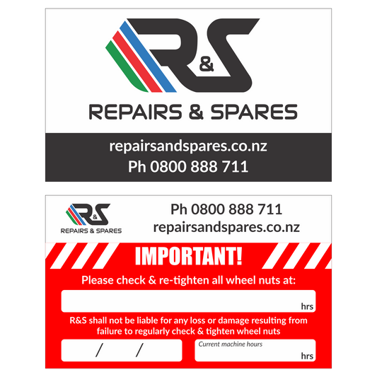 R&S - Wheel Nut Sticker 90x55. Paper Base