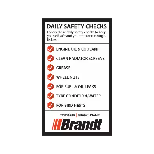 zBrandt - Daily Safety Sheet - Vinyl