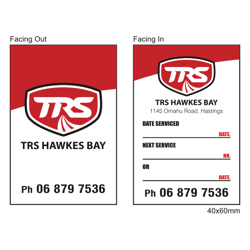 TRS - Small Service Label 60x40mm Synthetic