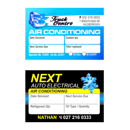 Air Conditioning Service Labels